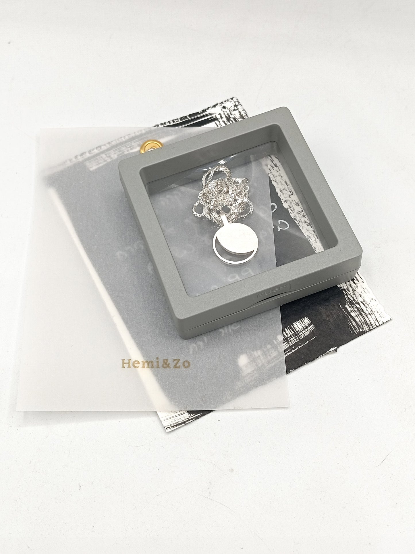 SILVER MOON PHASE NECKLACE IN A GIFT READY BOX